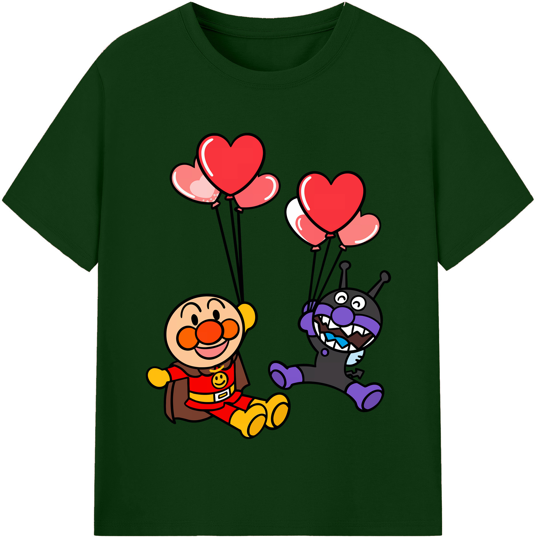 （画像用） アンパンマン Anpanman 綿100％半袖Tシャツ（フロントプリント）